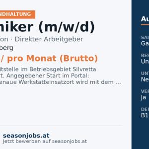 Mechaniker (m/w/d) — Schruns, Vorarlberg