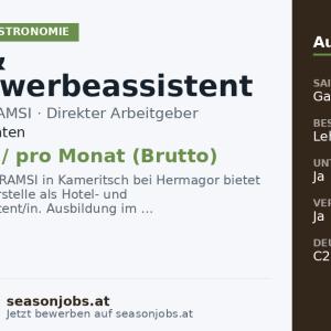 Hotel & Gastgewerbeassistent (m/w/d) — Hermagor, Kärnten