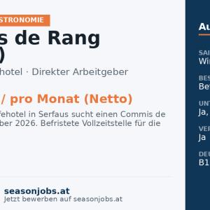 Commis de Rang (m/w/d) — Serfaus, Tirol