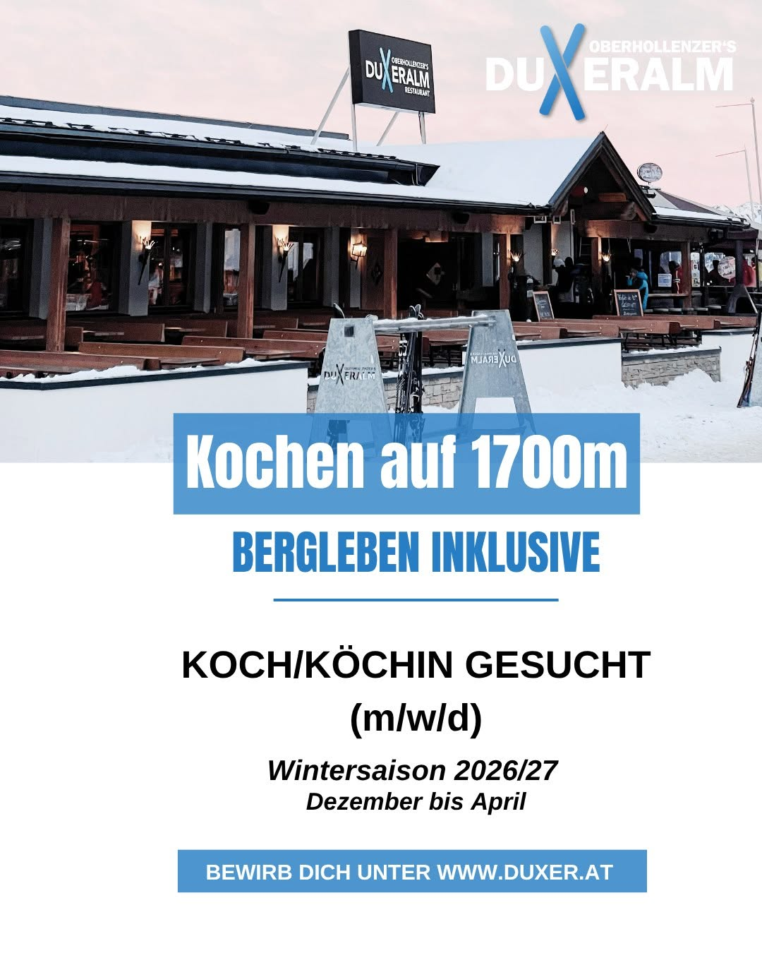 Koch/Köchin (m/w/d) – Kochen auf 1700m — Tirol