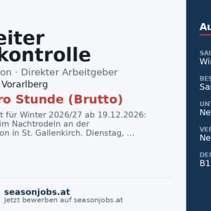 Mitarbeiter Kartenkontrolle (m/w/d) — St. Gallenkirch, Vorarlberg
