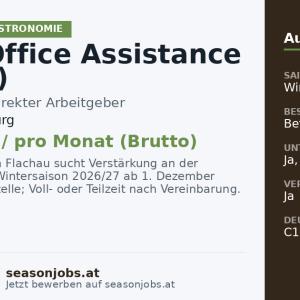 Front Office Assistance (m/w/d) — Flachau, Salzburg