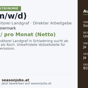 Koch (m/w/d) — Schladming, Steiermark