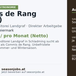 Commis de Rang (m/w/d) — Schladming, Steiermark