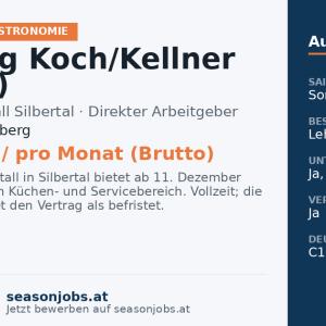 Lehrling Koch/Kellner (m/w/d) — Silbertal, Vorarlberg