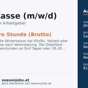 Team Kasse (m/w/d) — Kitzbühel, Tirol