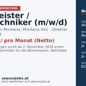 Hausmeister / Haustechniker (m/w/d) — Fügenberg, Tirol