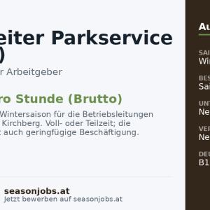 Mitarbeiter Parkservice (m/w/d) — Kitzbühel, Tirol