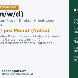Koch (m/w/d) — Graz, Steiermark