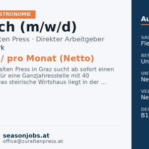 Jungkoch (m/w/d) — Graz, Steiermark