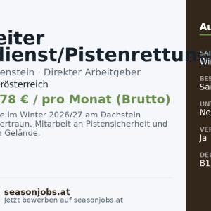 Mitarbeiter Pistendienst/Pistenrettung (m/w/d) — Obertraun, Oberösterreich