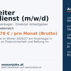 Mitarbeiter Pistendienst (m/w/d) — Ebensee, Oberösterreich