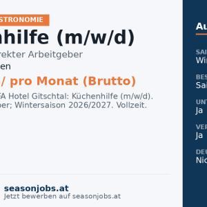 Küchenhilfe (m/w/d) — Gitschtal, Kärnten