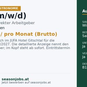Koch (m/w/d) — Gitschtal, Kärnten