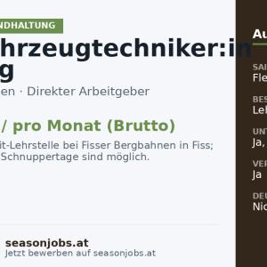 Kraftfahrzeugtechniker:in Lehrling — Fiss, Tirol
