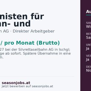 Maschinisten für Seilbahn- und Liftanlagen (m/w/d) — Ischgl, Tirol
