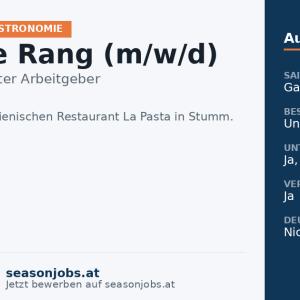 Chef de Rang (m/w/d) — Stumm, Tirol