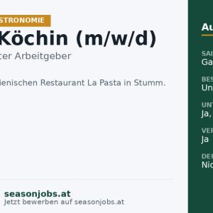 Koch / Köchin (m/w/d) — Stumm, Tirol