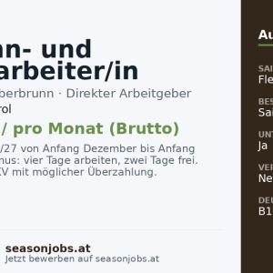 Seilbahn- und Liftmitarbeiter/in (m/w/d) — Fieberbrunn, Tirol