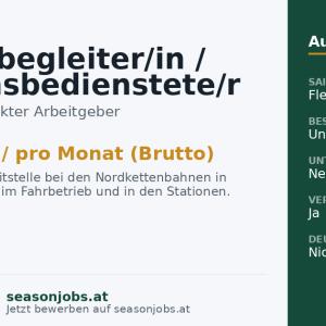Wagenbegleiter/in / Stationsbedienstete/r (m/w/d) — Innsbruck, Tirol