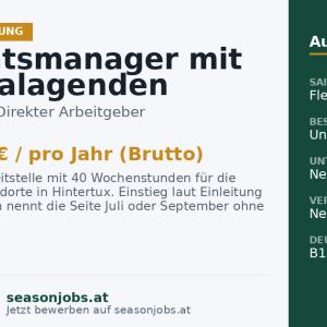 Qualitätsmanager mit Personalagenden (m/w/d) — Hintertux, Tirol