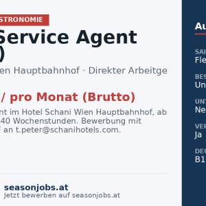 Guest Service Agent (m/w/d) — Wien, Wien