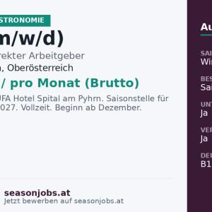 Koch (m/w/d) — Spital am Pyhrn, Oberösterreich