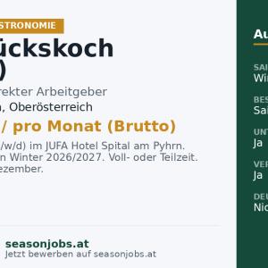 Frühstückskoch (m/w/d) — Spital am Pyhrn, Oberösterreich