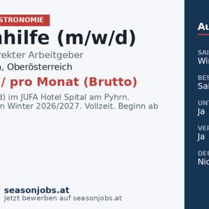 Küchenhilfe (m/w/d) — Spital am Pyhrn, Oberösterreich