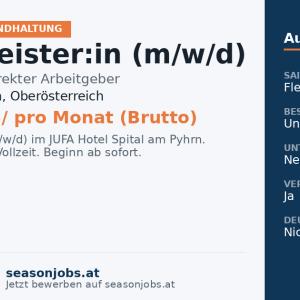 Hausmeister:in (m/w/d) — Spital am Pyhrn, Oberösterreich