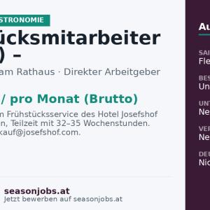 Frühstücksmitarbeiter (m/w/d) – Frühstücks-Allroundtalent Teilzeit — Wien, Wien