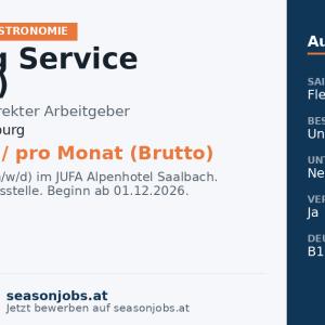 Leitung Service (m/w/d) — Saalbach, Salzburg