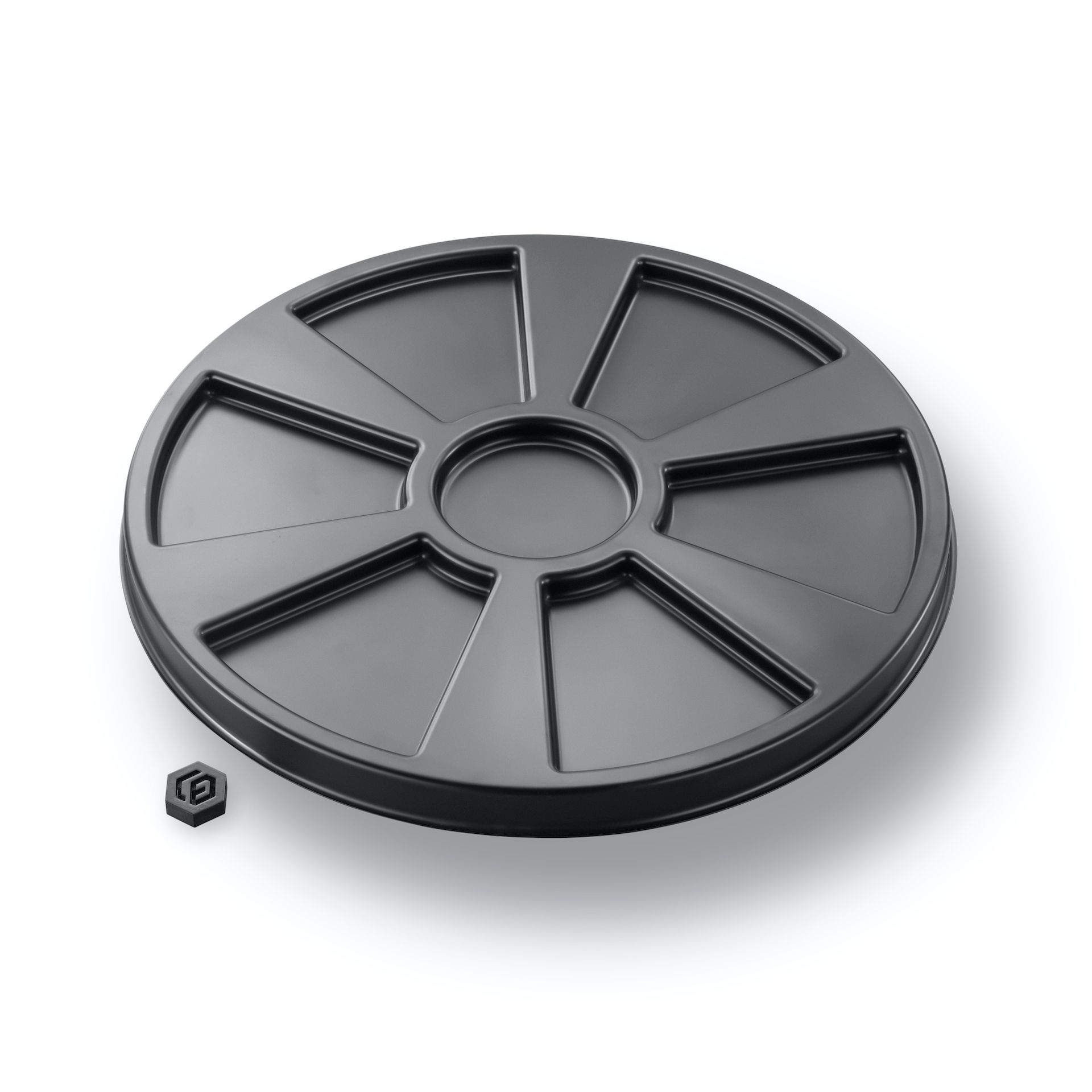 Runde Kunststoffabdeckung in schwarz 