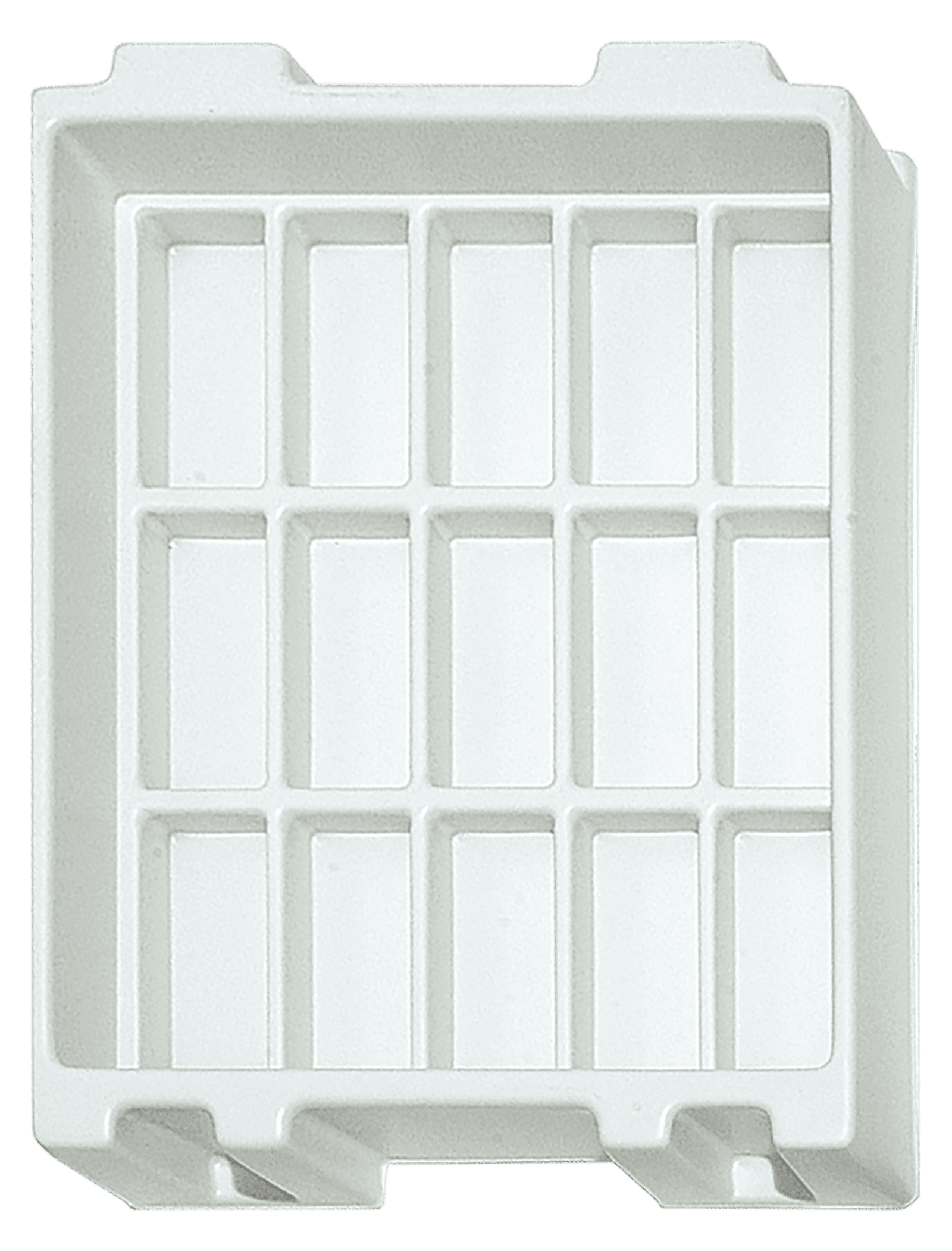 Tiefzieheinlage weiß, 15 Nester rechteckig, PS