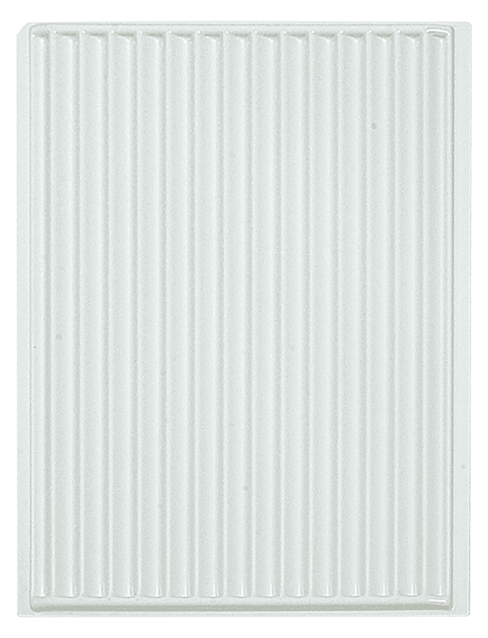 Tiefzieheinlage weiß, 15 Rillen, PS