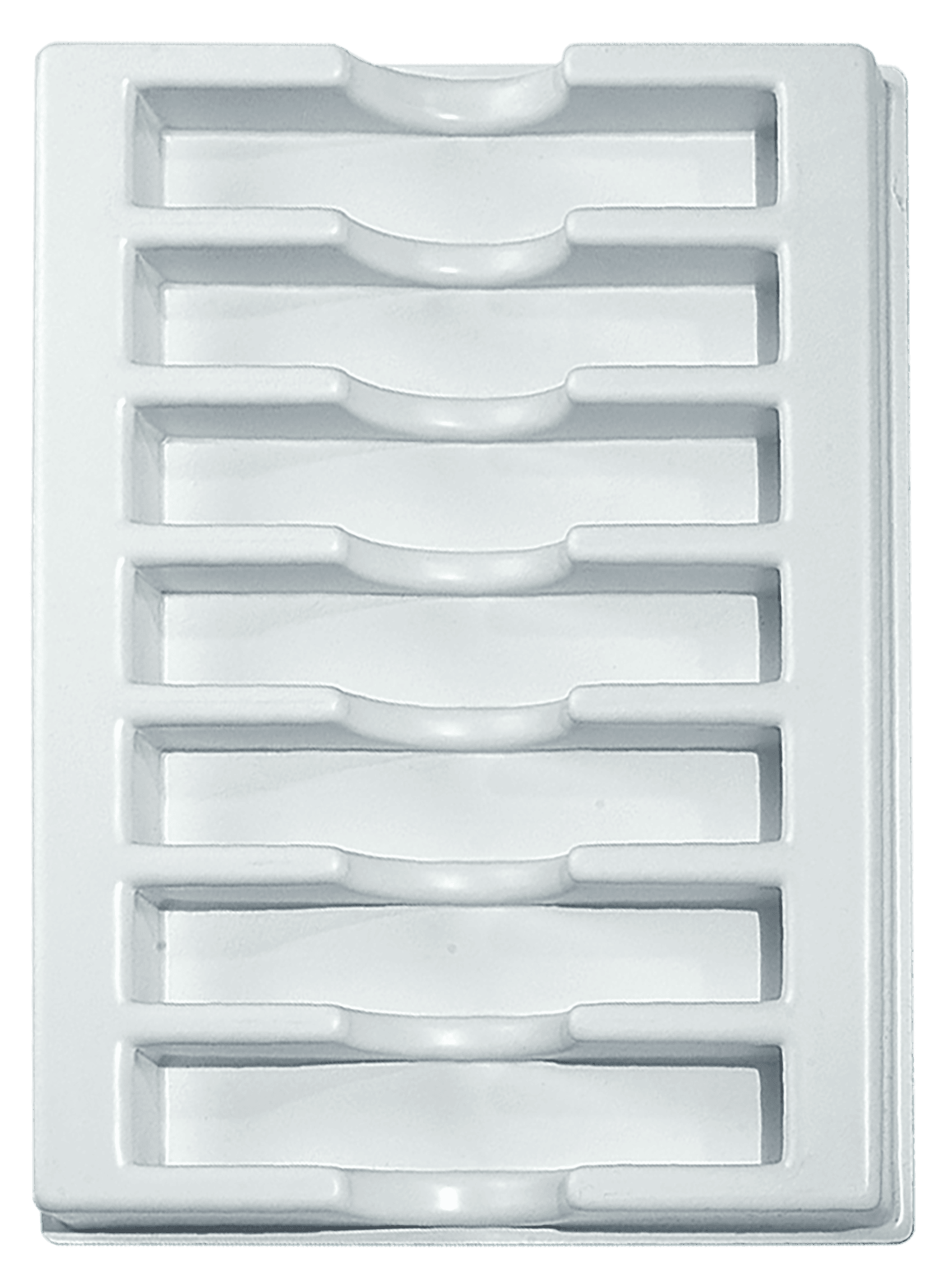 Tiefzieheinlage weiß, 7 Nester waagerecht, PS