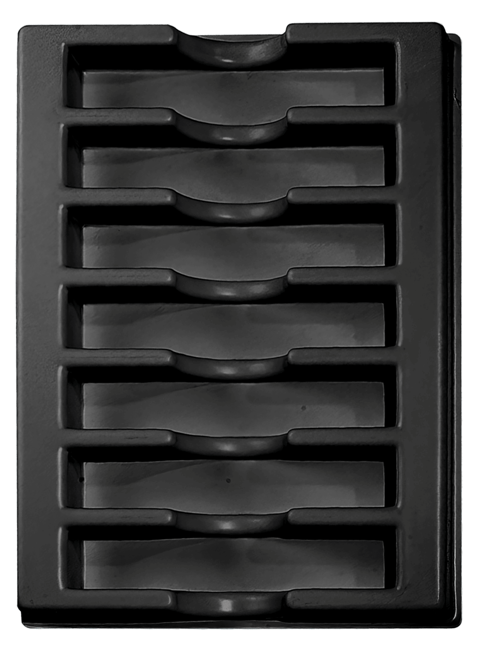 ESD-Tiefzieheinlage schwarz, 7 Nester waagerecht, PS