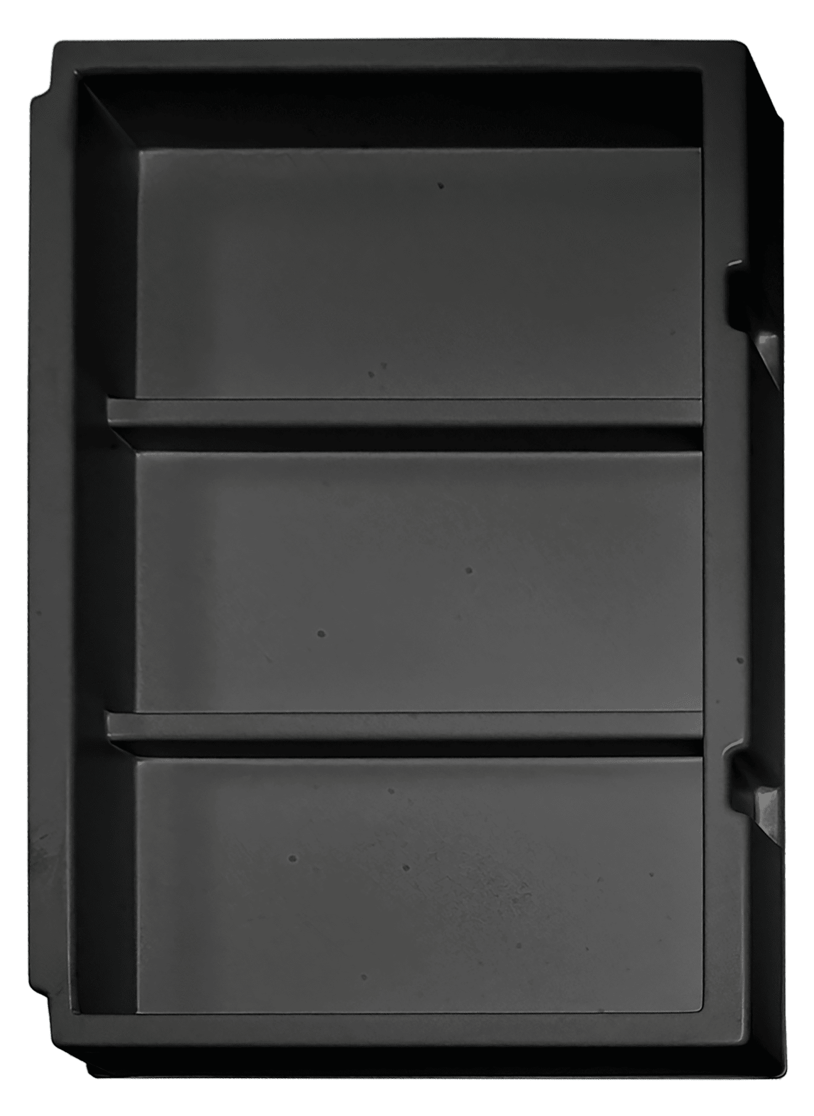 ESD-Tiefzieheinlage schwarz, 3 Nester rechteckig, PS