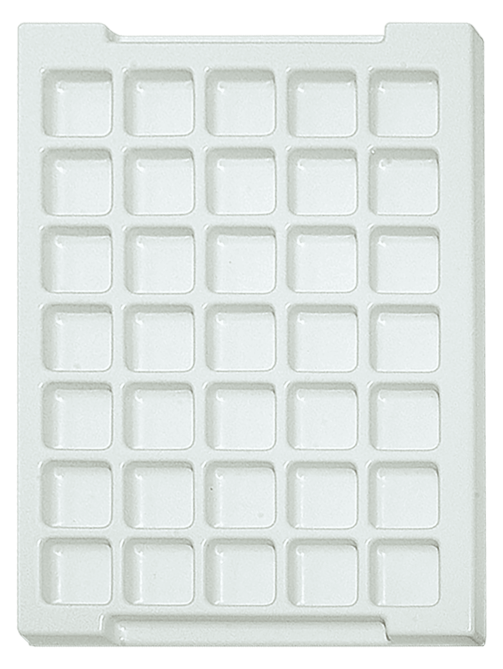 Tiefzieheinlage weiß, 35 Nester quadratisch, PS