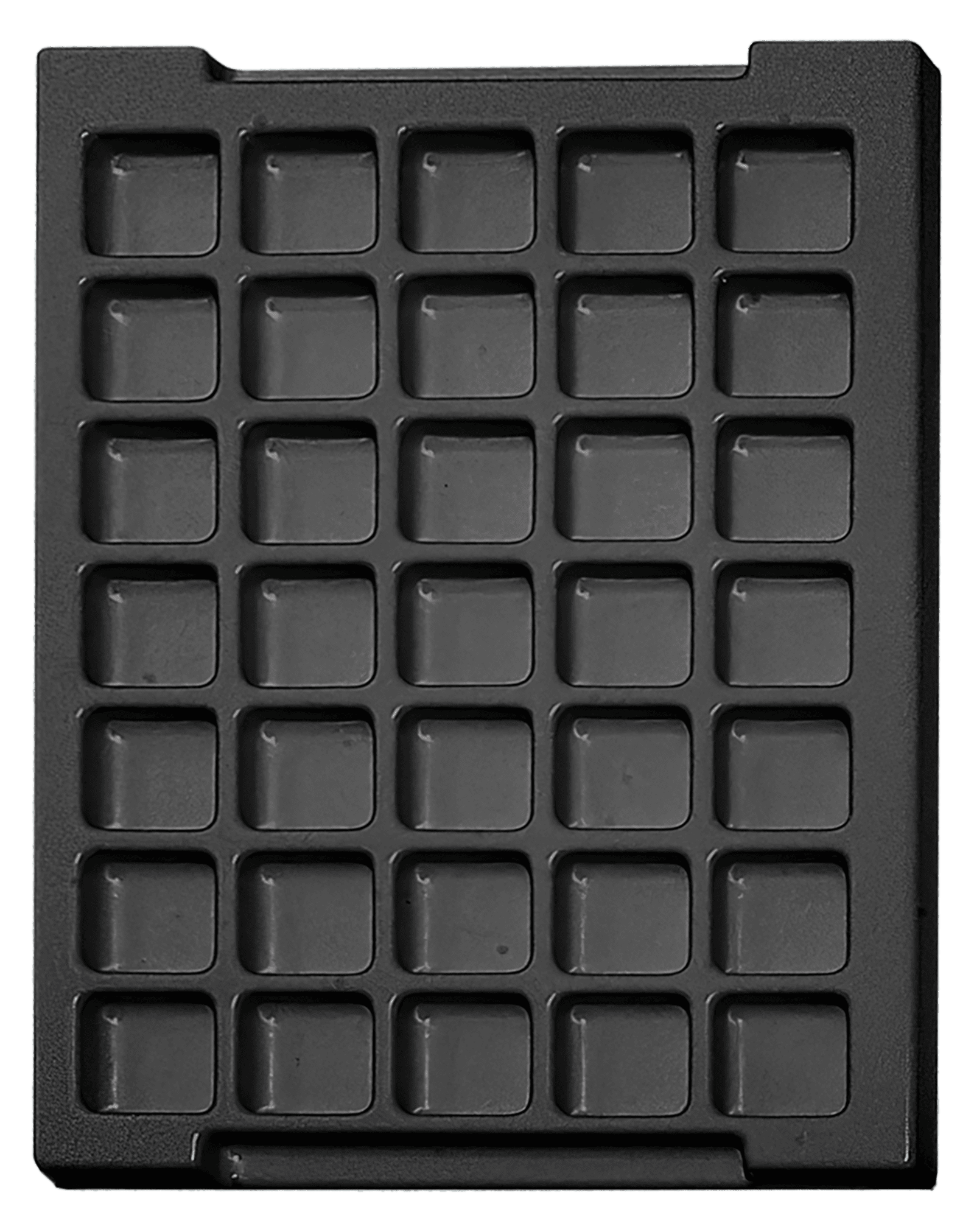 ESD-Tiefzieheinlage schwarz, 35 Nester quadratisch, PS