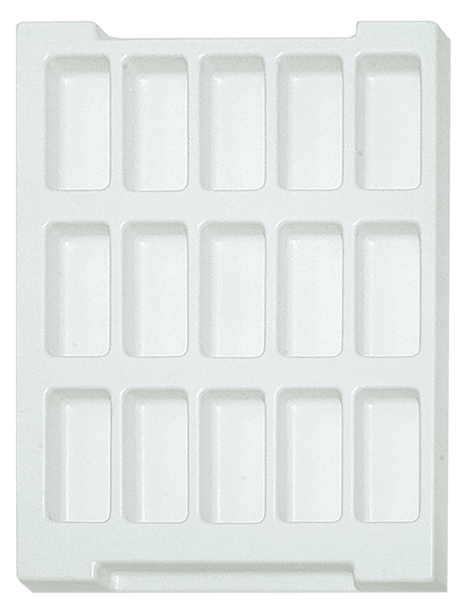 Tiefzieheinlage weiß, 15 Nester rechteckig, PS 