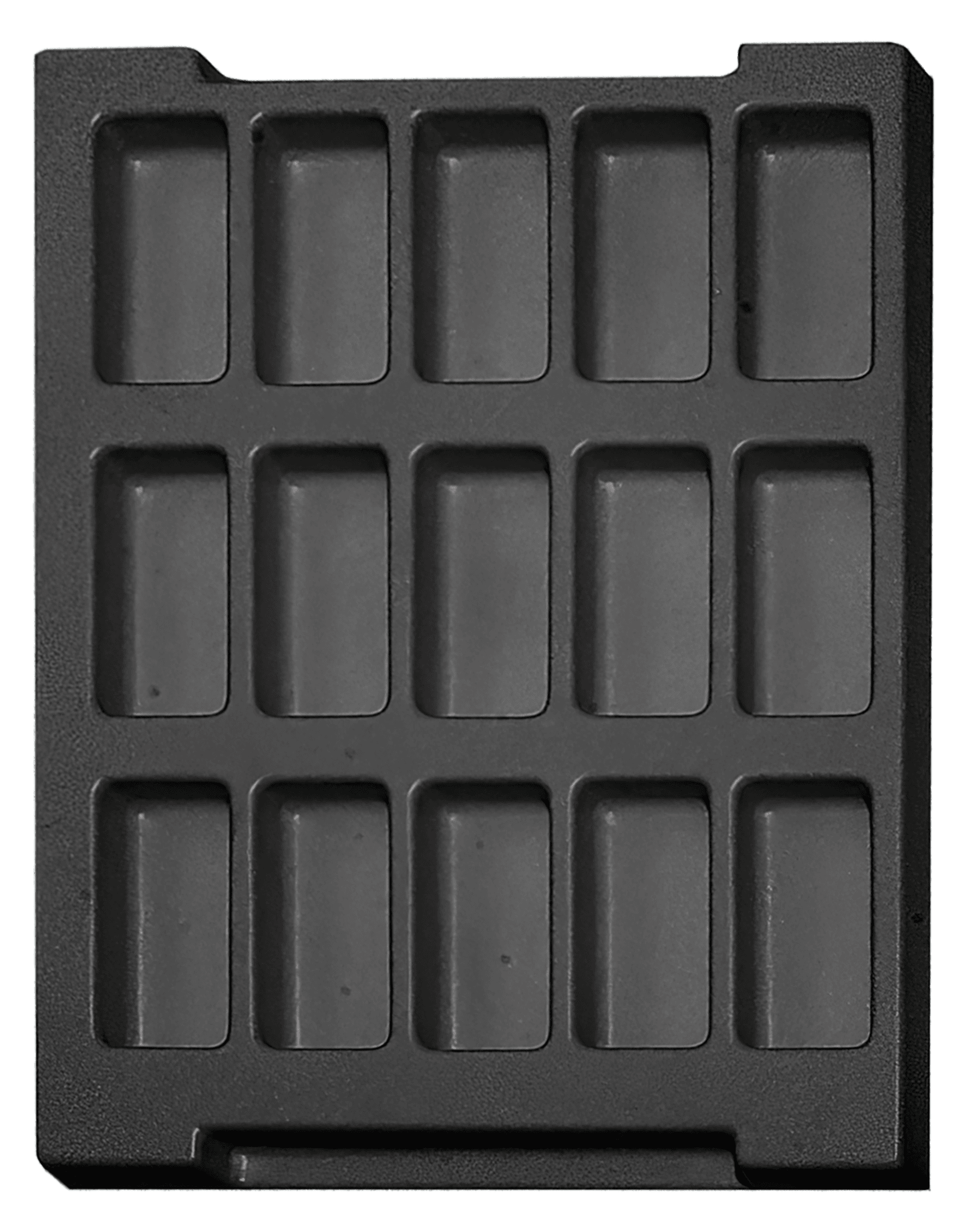 ESD-Tiefzieheinlage schwarz, 15 Nester rechteckig, PS 