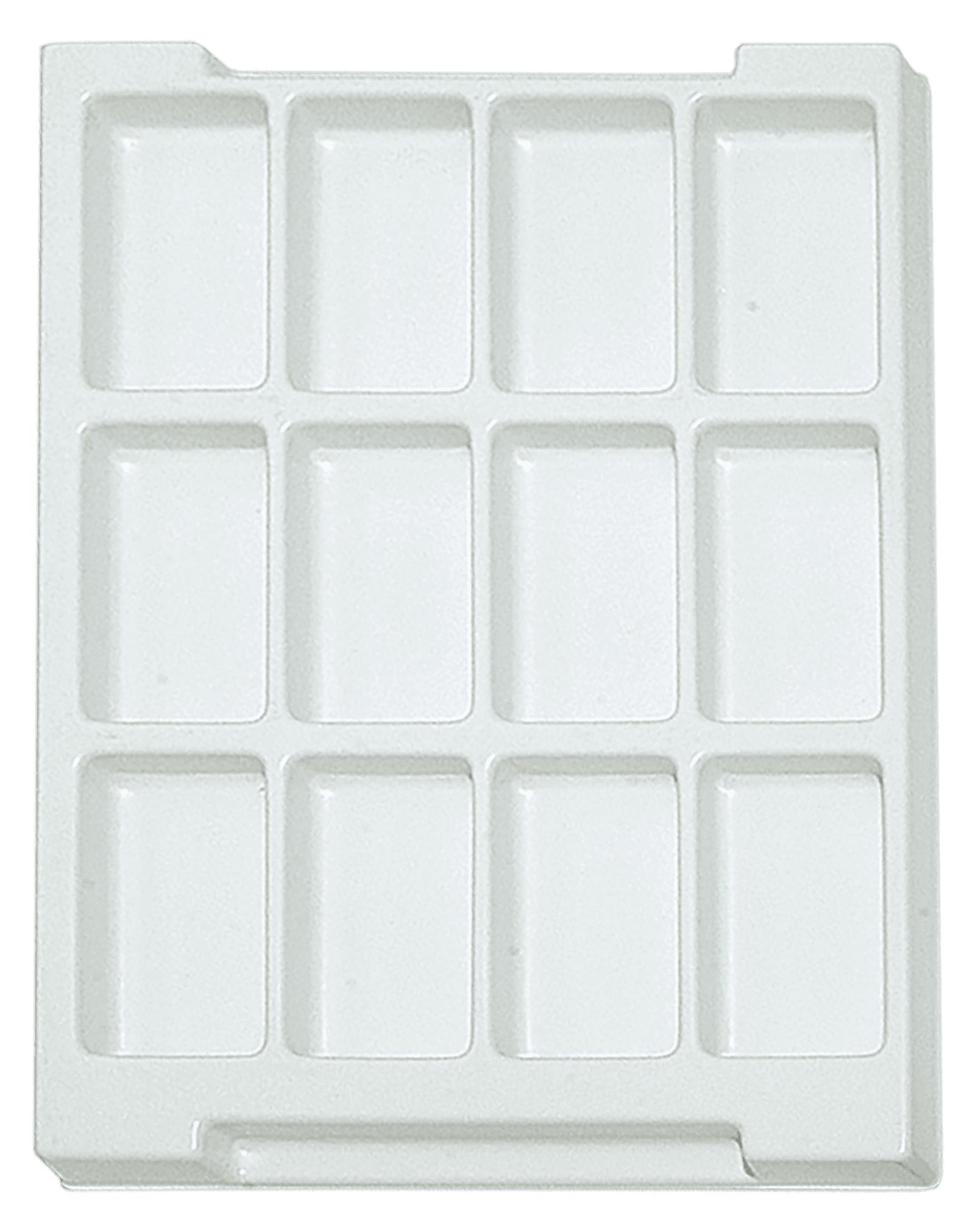 Tiefzieheinlage weiß, 12 Nester rechteckig, PS