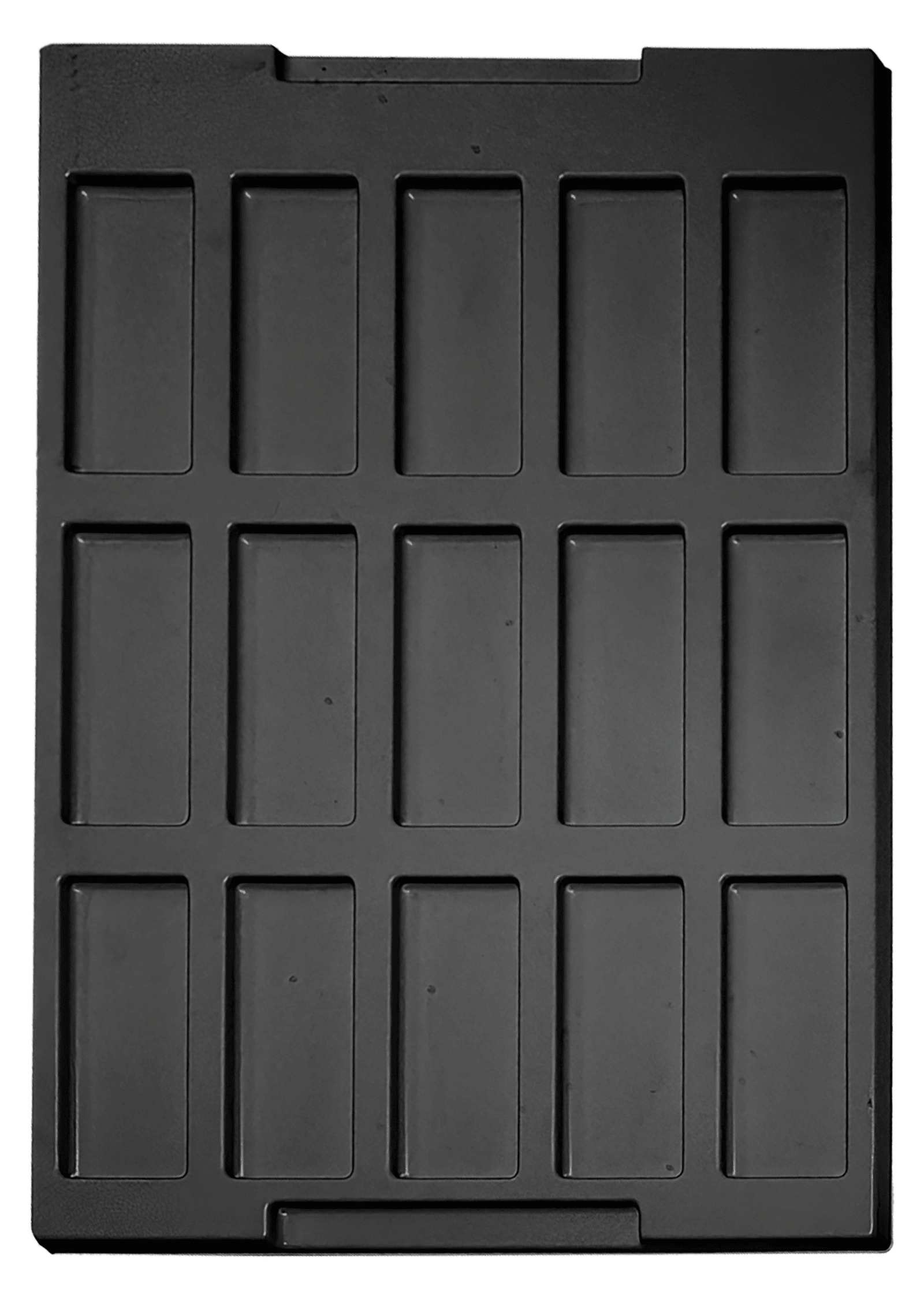 ESD-Tiefzieheinlage schwarz, 15 Nester rechteckig, PS 