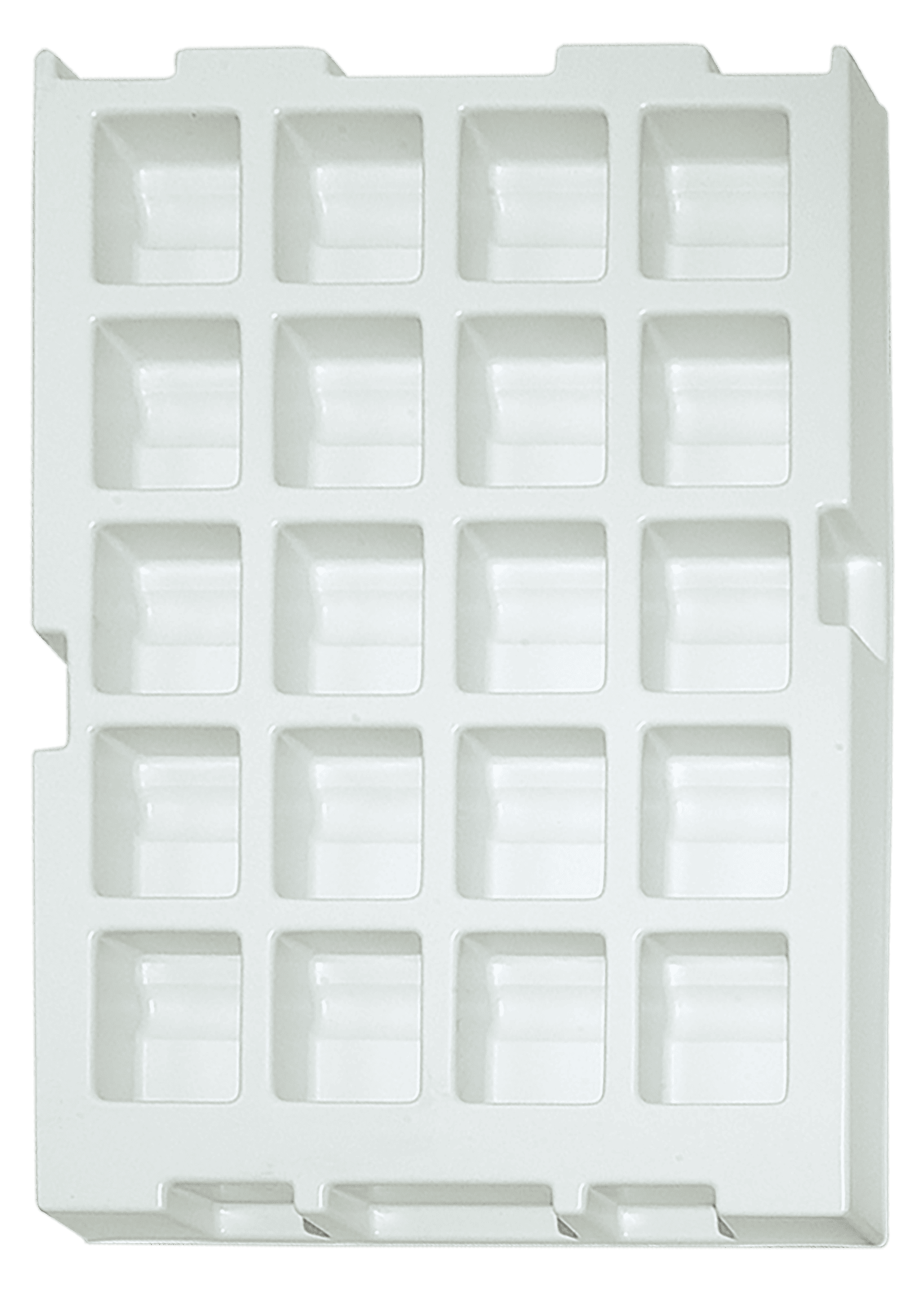 Tiefzieheinlage weiß, 20 Nester rechteckig, PS