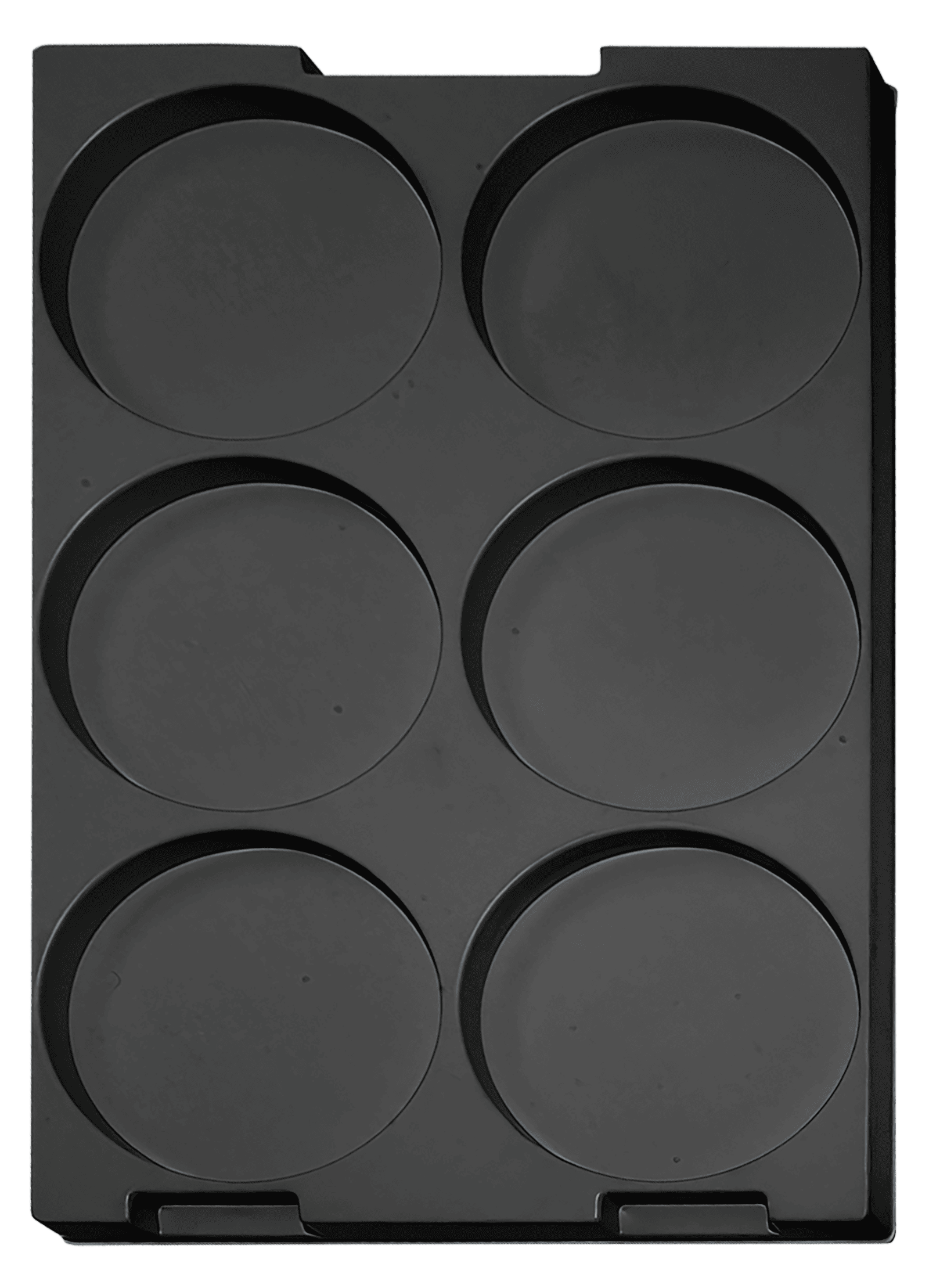 ESD-Tiefzieheinlage schwarz, 6 Nester rund, PS