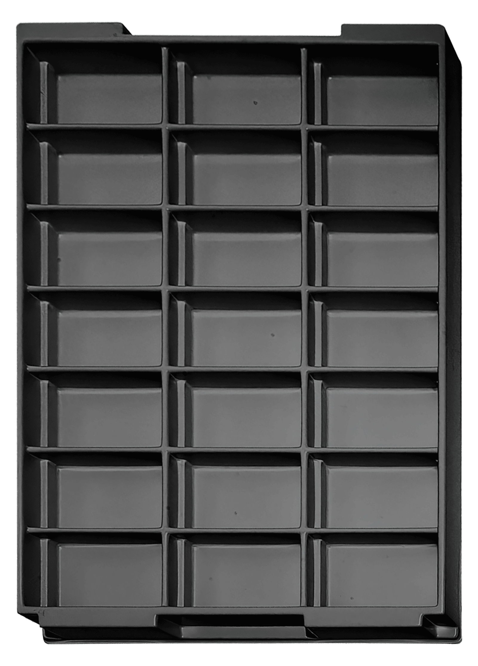 ESD-Tiefzieheinlage schwarz, 21 Nester, rechteckige Form, PS 