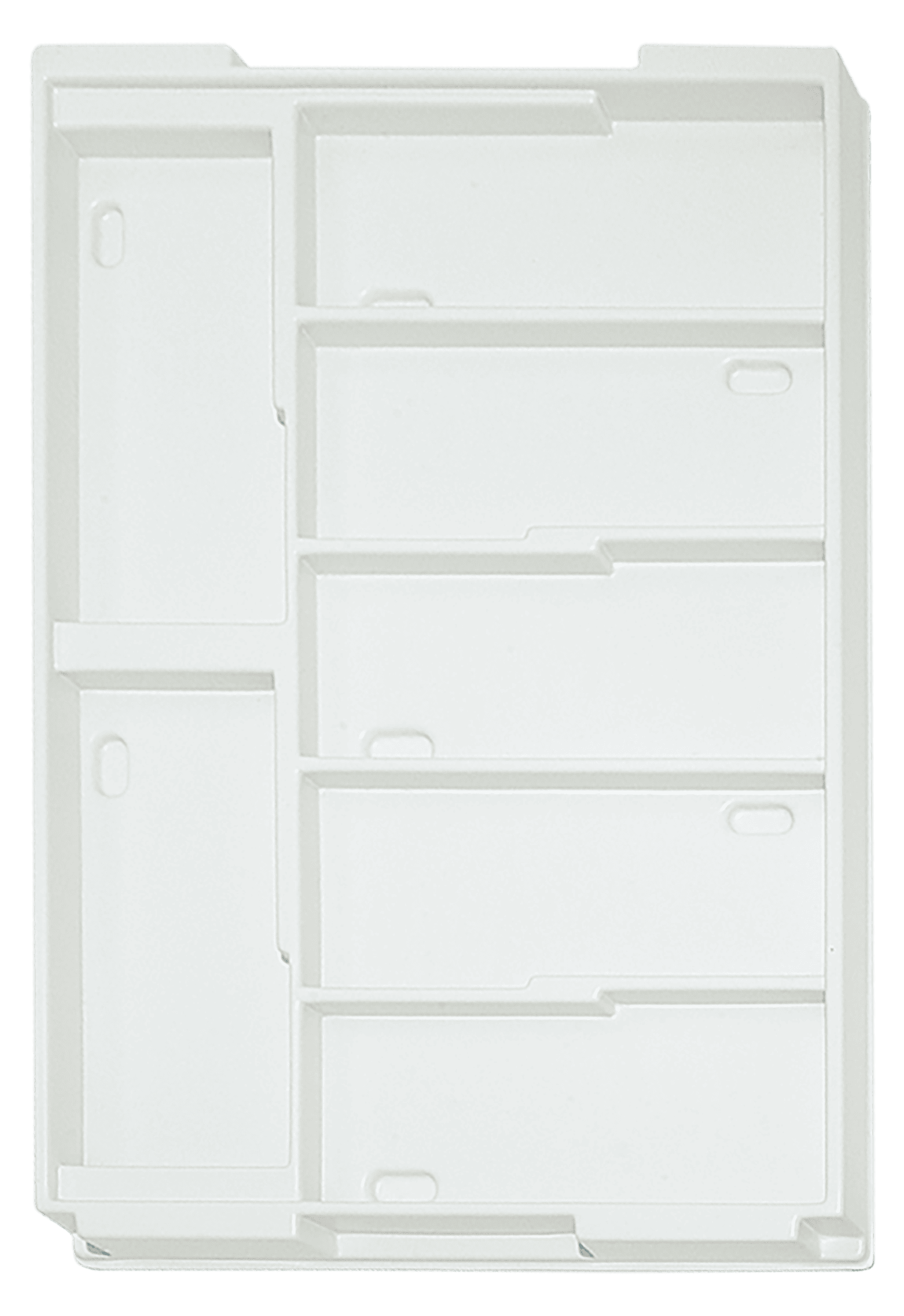 Tiefzieheinlage weiß, 7 Nester rechteckig, PS