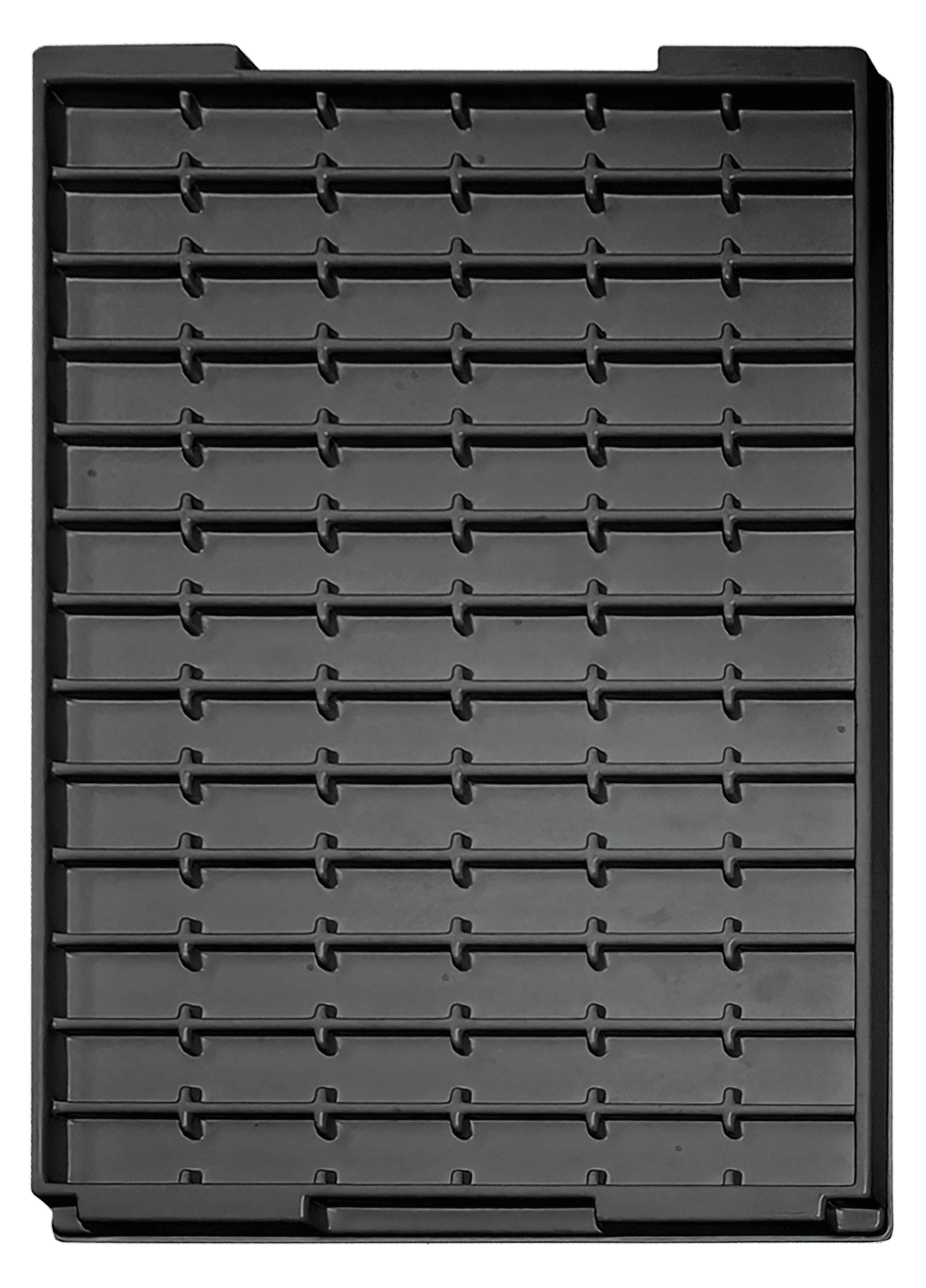 ESD-Tiefzieheinlage schwarz, 78 Nester rechteckig, PS