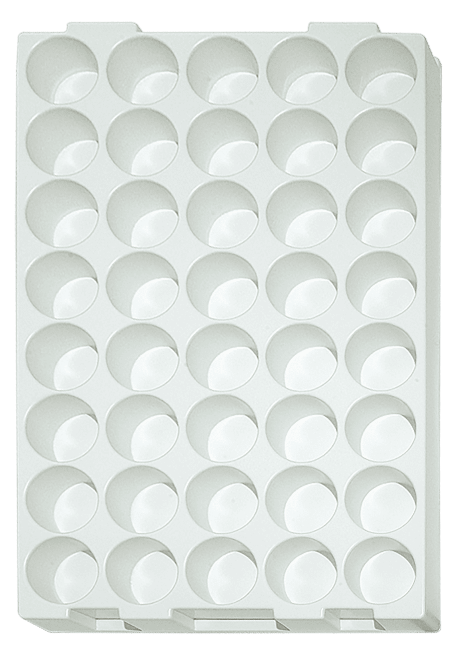 Tiefzieheinlage weiß, 40 Nester rund, PS 
